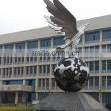 Stainless Steel Large Bird Sculpture Mother Feed Baby Bird thumbnail-3