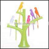 Eco-friendly Creative Cute Design Bird Shape ABS Plastic Fruit Fork Wholesale thumbnail-3