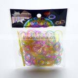 300pcs Rubber Bands/ Silicone Loom Rubber Band Loom Opp Bag Package 12-colors Candy Loom Refill Rubber Bands D2m thumbnail-5