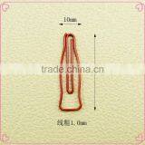 Red Color PET Coated Metal Wire Clips OEM Drinking Bottle Shaped Document Clips