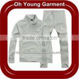 Wholesale Cheap French Terry Plain Long Sleeve Stand-up Collar Hoody Suit for Men Sweatshirt With Zipper thumbnail-1