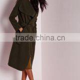 Best Selling Custom Lady Khaki Waterfall Coat Wholesale thumbnail-4