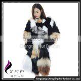 CX-G-A-262 Patchwork Fashion Design Women Real Fur Jacket for Winter thumbnail-1