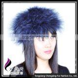 CX-E-30 Fancy Design Elastic Raccoon Fur Wholesale Plastic Headbands thumbnail-1