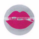Rose Pink Lips Rhinestone Crystal Sticker/Custom Gems Stickers For Mobile Decoration thumbnail-1