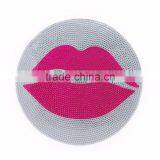 Rose Pink Lips Rhinestone Crystal Sticker/Custom Gems Stickers For Mobile Decoration