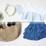 Denim Clolr 3 Layers Ruffle Shorts Stylish Kids Clothes Girls Shorts Wholesale thumbnail-5