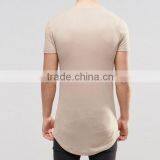 Wholesale Custom Elongated Cotton T-shirts Short Sleeve Shirts Man Slim Fit Elongated T Shirt thumbnail-3