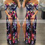 Zm50311b Hot Sell Cheap Plus Size Women Clothes off Shoulder Printed Lady Dress thumbnail-5