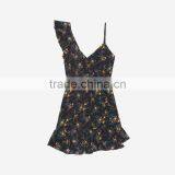 Women Sleeveless Floral Print , Adjustable Straps V-neck Dress thumbnail-6