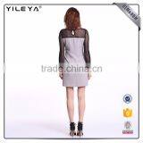 Odm Services Blending Transparent Collar Ladies Smart Casual Lace Dress thumbnail-3