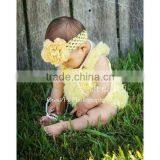 Newborn Baby Yellow Ruffles Pettitop With Panties 2 Pcs Set thumbnail-1