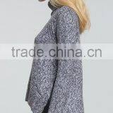Ladies Custom Loose Knitted Irregular Hem Turtleneck Sweater With Wholesale Price thumbnail-3