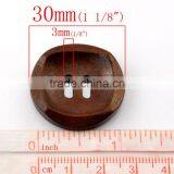 Flat Circular 30 mm Hole Wooden Buttons thumbnail-3