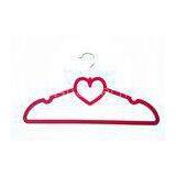 Lightweight Red / Purple Velvet Flocked Hangers With Chrome Plated Hook thumbnail-1