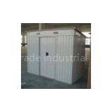 Galvanized Steel Flat Roof Garden Shed , Prefab Nature Lawn Mower / Tools Sheds