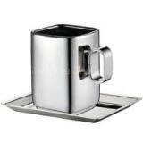 Stainless Steel Coffee Cup Set, Espresso Cup Coffee Cup With Spoon And Saucer thumbnail-1