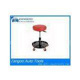 Red / Black Rolling Garage Seat , Pneumatic Garage Work Stool thumbnail-1