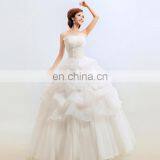 HS1622 Latest Cheap Plus Size Maternity Puffy Ruffle Ball Gown Bridal Wedding Dress thumbnail-5