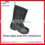 Winter Black Leather Safety Boots/black Leather Boots Black Sole thumbnail-1