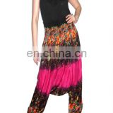 Wholesales Cotton harem pant, Boho style baggy pants balloon casual shirred waist pants Silk Harem Trouser