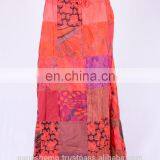 Beautiful Pumkin Orange Printed Patches Summer Long Dress HHCS 119 B