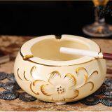 2018 ceramic golden unique design luxury round shape ashtray for smooking used