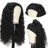 Wholesale vendor cuticle aligned natural color no glue human hair headband wig kinky curly