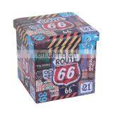 New Design Square Padded Seat Non Woven Folding Stool Storage Stool Ottoman With Storage thumbnail-4