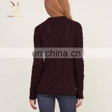 Warm Wool Private Label Knitted Winter Sweater for Women thumbnail-4