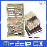 Metal Zipper Bag Manicure Set in pu Case