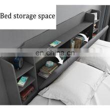 Modern Design Wood King Size Bed Bedroom Furniture Set Wooden Beds With LED Light Storage Box Beds thumbnail-4