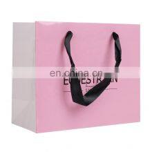 Wholesale Custom Logo Clothing Shopping Bag Packaging Gift White Kraft Paper Bag With Rope Hande thumbnail-3