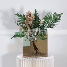 Wholesale Wedding New Clear Glass High Quality Cheap Nordic Colourful Acrylic Flower Vase thumbnail-3