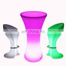 Light up Tall Bar Table Led Light Bar Cocktail Furniture Tables and Chairs Plastic Kitchen Counter Height Bar Tables Led Stools