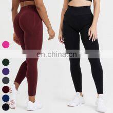 Wholesale Activewear Soft Running Wear Gym Fitness Butt Lifting Tights High Waist Sports Pants Women Seamless Yoga Leggings thumbnail-3