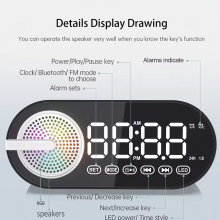 Top Sale Smart Clock Speaker Alarm BT Speaker Function Surround Alarm Bluetooth Wireless Speaker For Promotion thumbnail-3