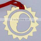 Sun-shaped Thin Yellow Gold Plating Custom Metal Bookmarks