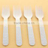 Pink Stripe Polka Dot Chevron Wooden Fork Wooden Utensil Wedding Deco Fork thumbnail-6