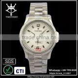 Top Quality stainless steel Automatic mechanical man watch luxury wristwatch business 5ATM waterproof silver color