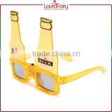 Laura Fairy Custom Logo New Design Yellow Frame Beer Bottle Shaped Party Sunglasses thumbnail-4