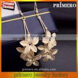 New Design Flower Dangle Jewelry Matte Long Earring Hook Wholesale