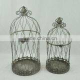 14A181MK S/2 Antique Metal Wire Bird Cages
