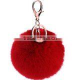 Fur Accessory Car Keychain With Rabbit Hair Ball