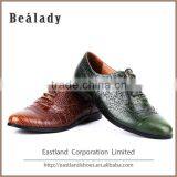 (E1133-3) Classic Design Crocodile Leather Comfortable Flat Casual Lace up Oxford Lady Leather Shoes With Punching Holes thumbnail-6