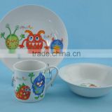 3pcs children breakfast set in porcelain