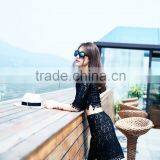 European Western Indian Fashionable Half Sleeve Lace v Neck Sexy Crop Tops Blouses Wholesale Skirts Suit Wrap Skirts thumbnail-6