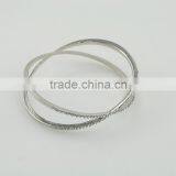 Silver Personalized Women Bracelets With X Shape Crystal Design Bangles thumbnail-5