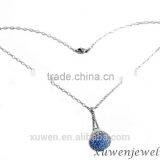 Girls and Womens Sapphire CZ Stainless Steel Fashion Dainty Charm Necklace