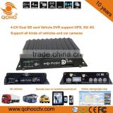 128G Dual SD Card 4 CH Linux Car Mobile DVR , City Bus 4CH SD Card Mobile Dvr Surveillance System